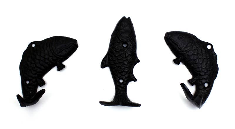 Cast Iron Fish Hooks (set of 3)
